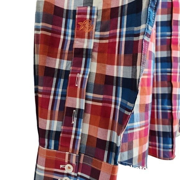 Stone Rose Men's Red Rivet Collection Long Sleeve Plaid Button Down Size 3/M - Picture 4 of 7